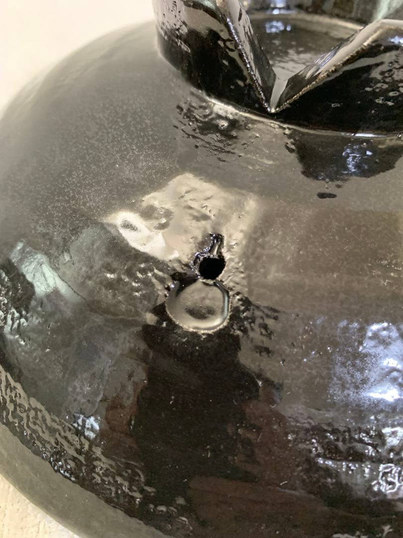 【土鍋・未使用】陶あん窯 京焼・清水焼 黒釉八号京鍋