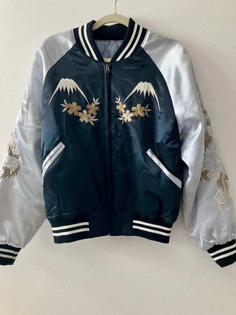 刺繍 ベロアスカジャン 龍 ドラゴン 横須賀