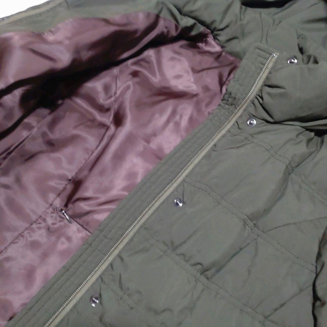 【Leilian】レリアン　ロングダウンコート　 防寒　9号　カーキ色　Aライン