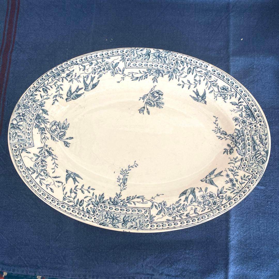 フランスアンティーク プレートセットツバメ 皿 CERESフランス リュネヴィル