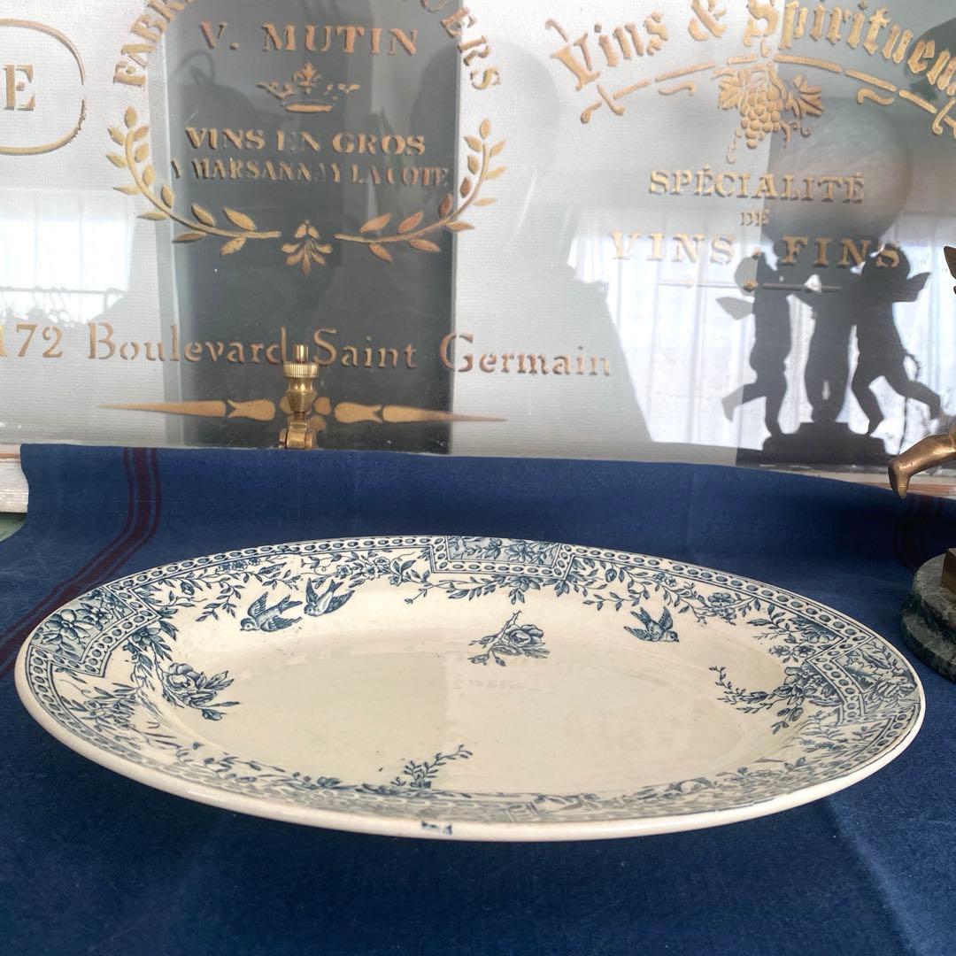 フランスアンティーク プレートセットツバメ 皿 CERESフランス リュネヴィル