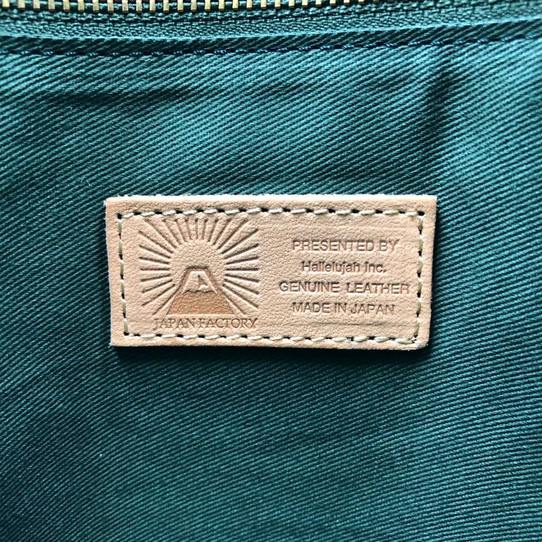 美品 ジャパンファクトリー トートバッグ 肩掛け A4 大容量 レザー カーキ