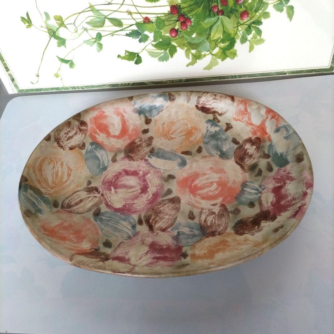 [陶芸家] 堂前守人作 楕円 皿