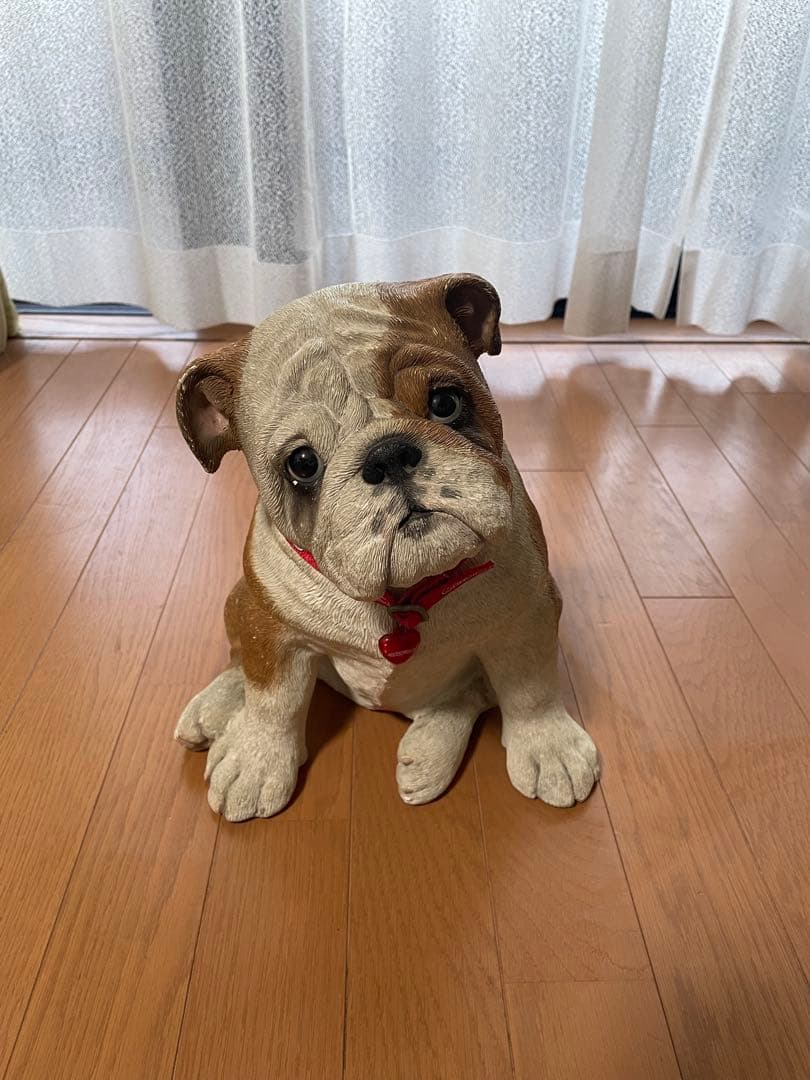 サンディキャスト　ブルドッグ子犬　陶器置物