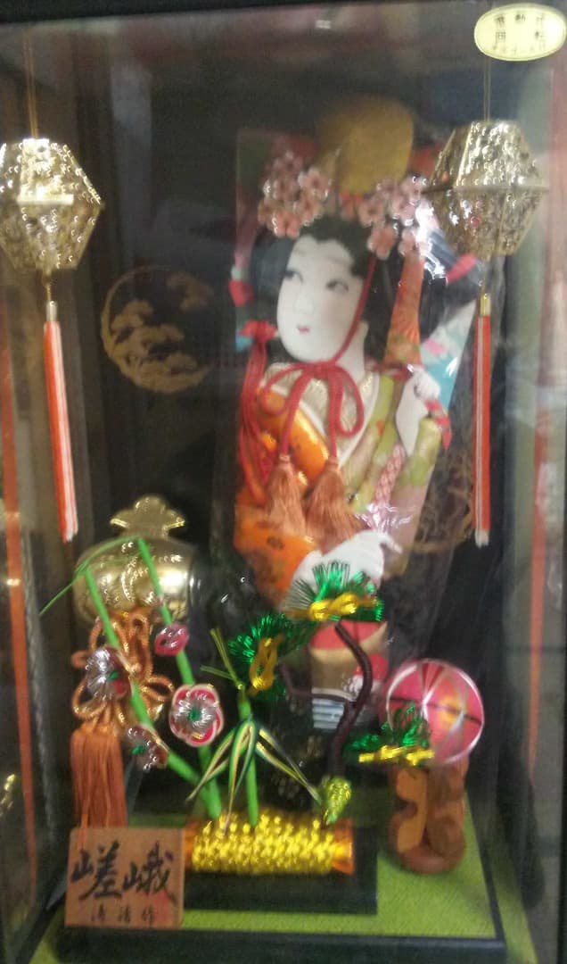 羽子板　ガラスケース付き