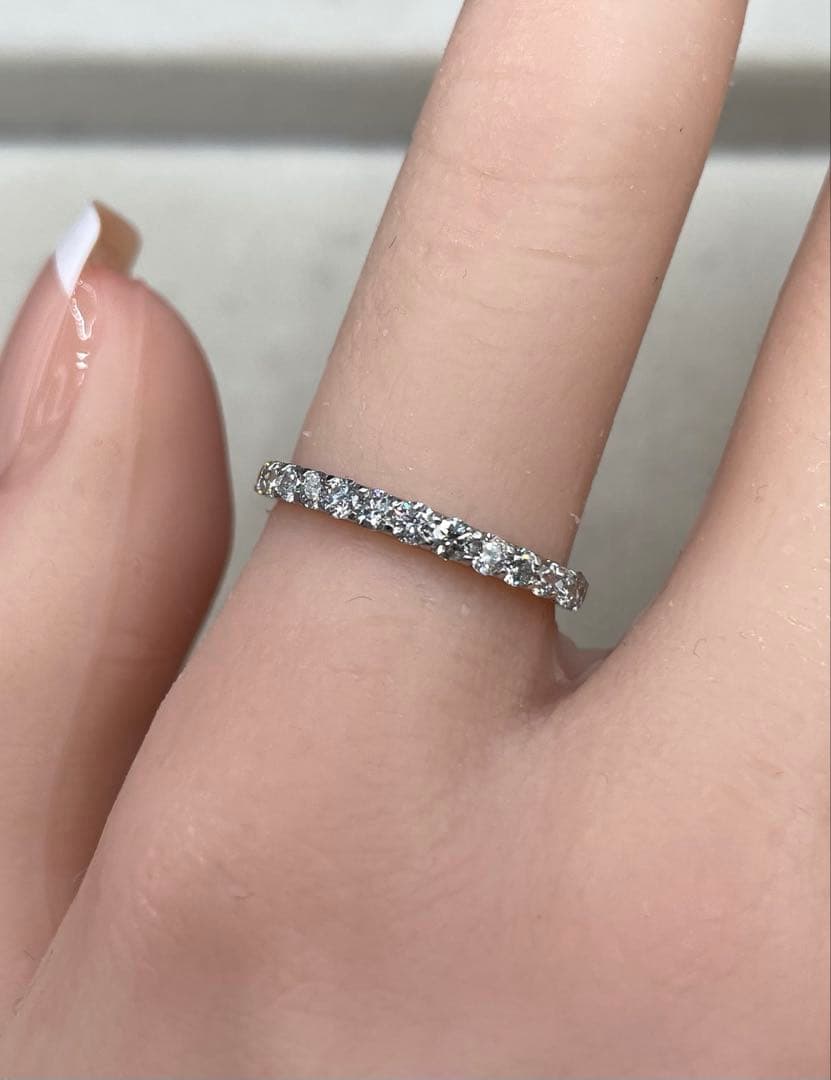 JB5★高級 ダイヤモンド0.5ct プラチナ エタニティ リング