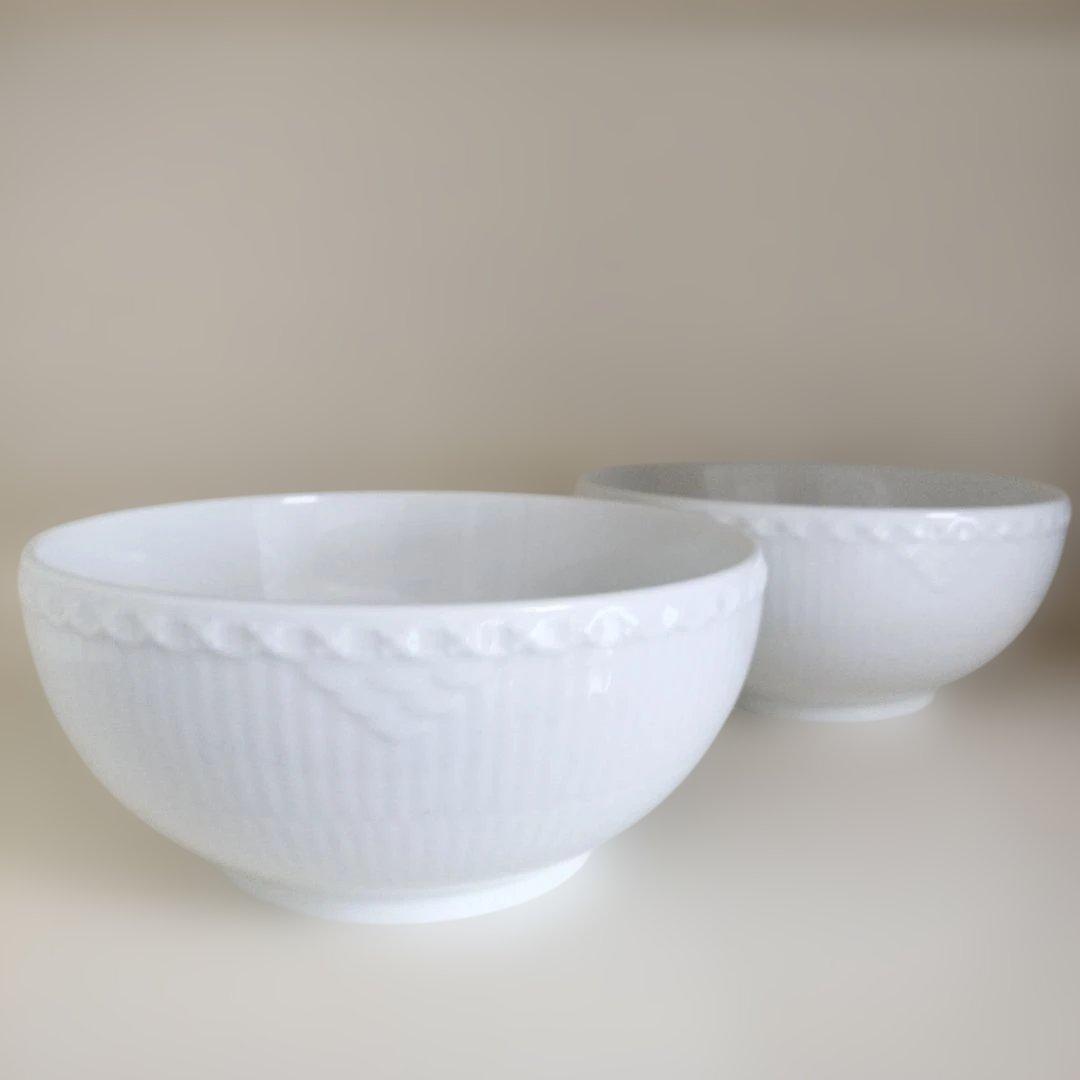  ホワイトフルーテッド　ハーフレース ボウル