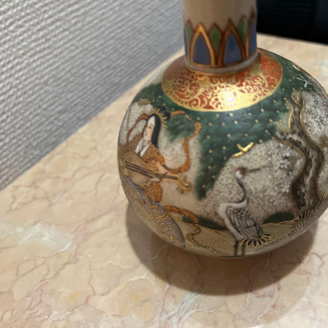 あ*き様 古物薩摩焼金彩装飾の日本陶器花瓶