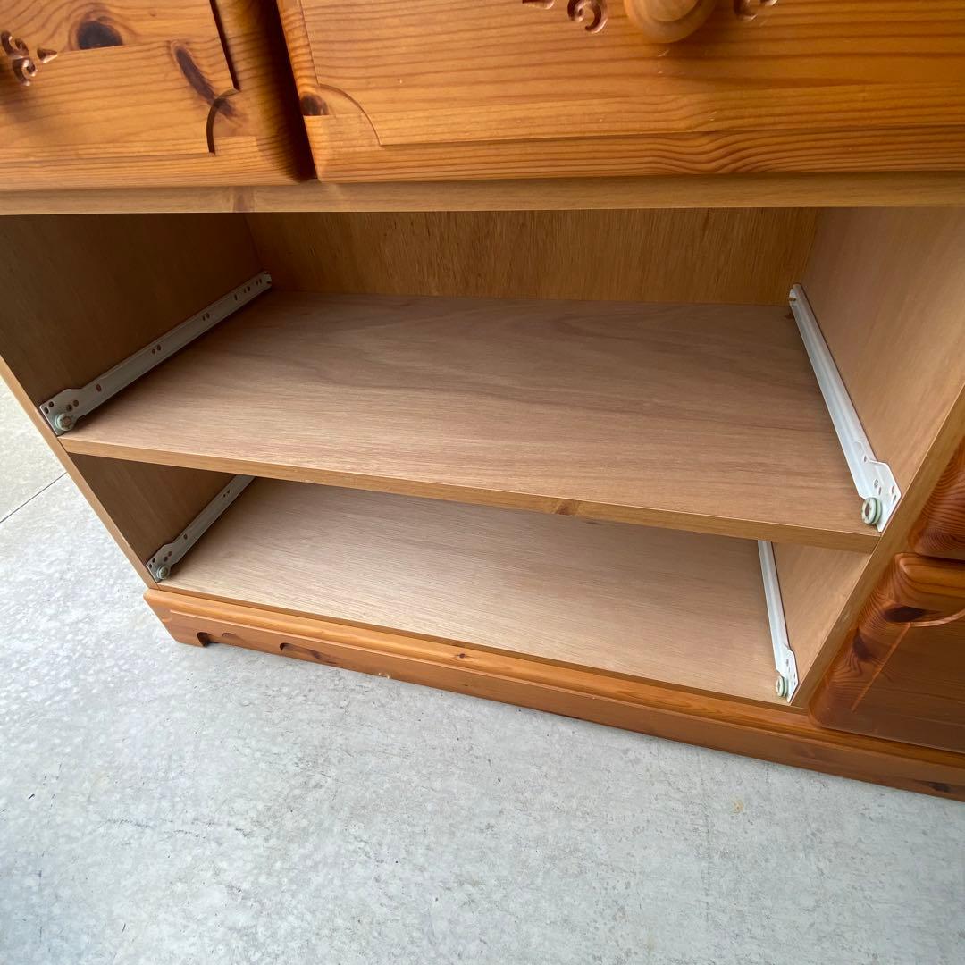 自宅保管 3段ローチェスト パイン材 横幅118cm 奥行45cm 高さ79cm