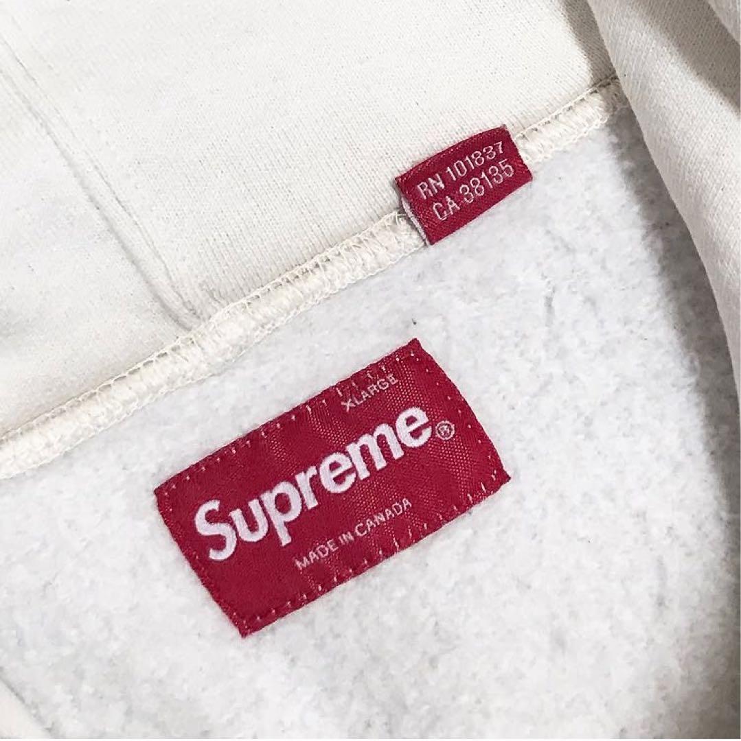 SUPREME シュプリーム パーカー 刺繍ロゴ グレー XL 0731