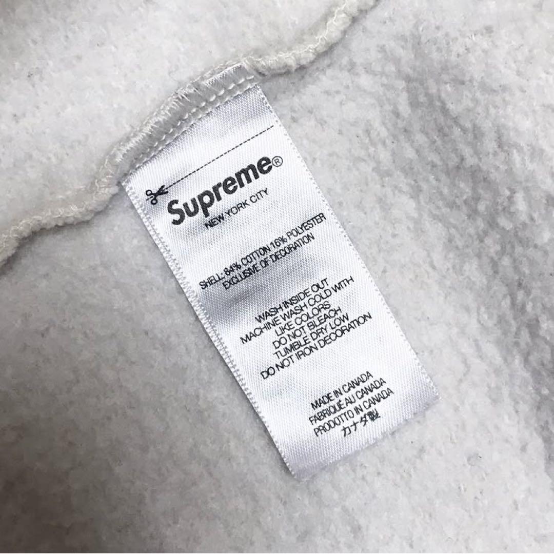 SUPREME シュプリーム パーカー 刺繍ロゴ グレー XL 0731