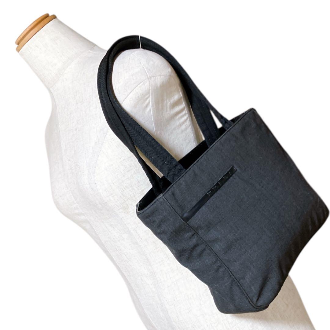プラダスポーツ イタリア製 デニム トートバッグ ハンドバッグ ブラック系