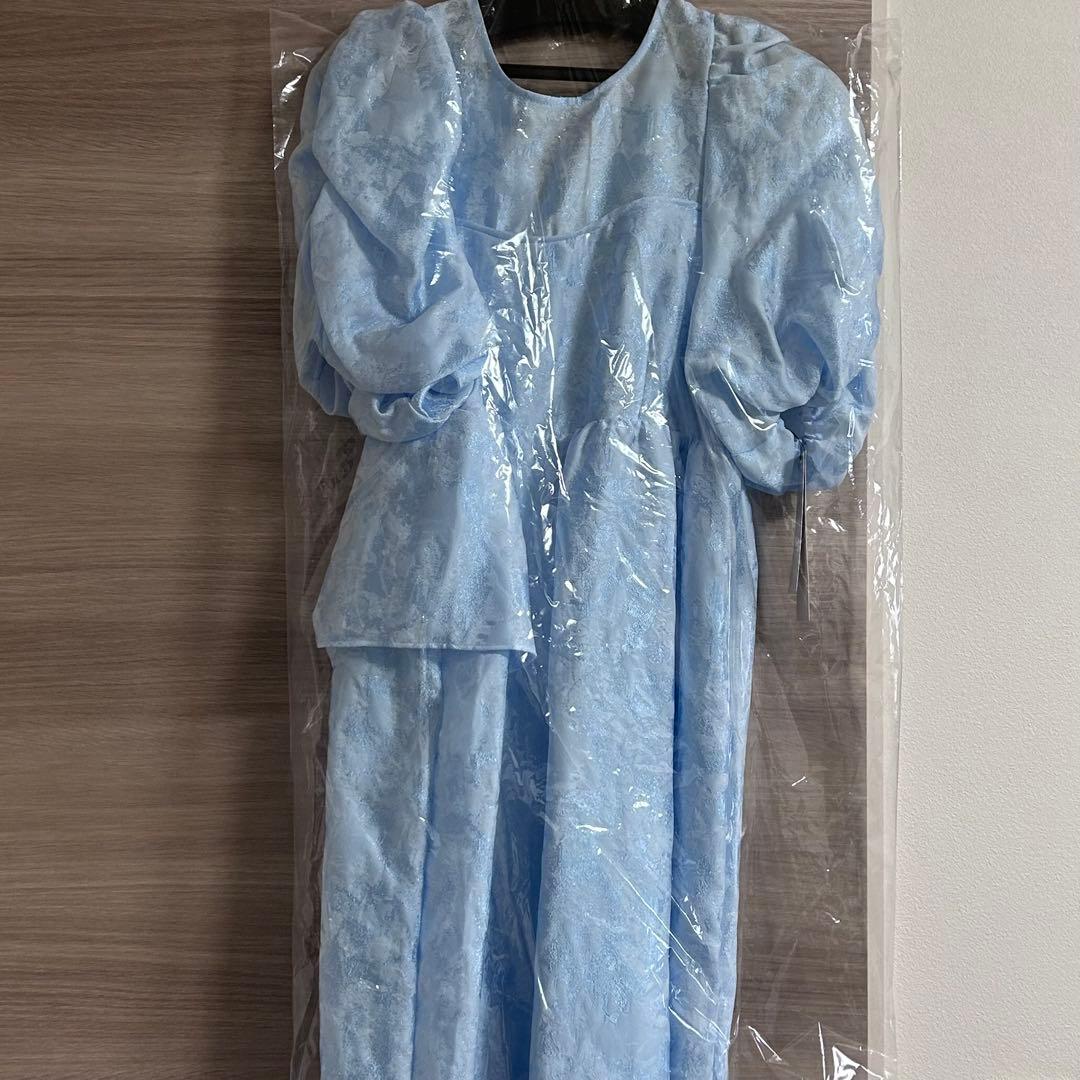 sleeve jacquard dress ライトブルー(M-toll)