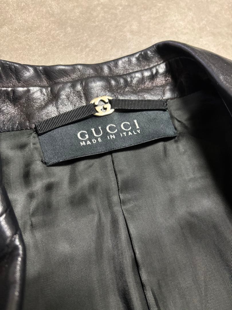 GUCCI ブラック レザージャケット
