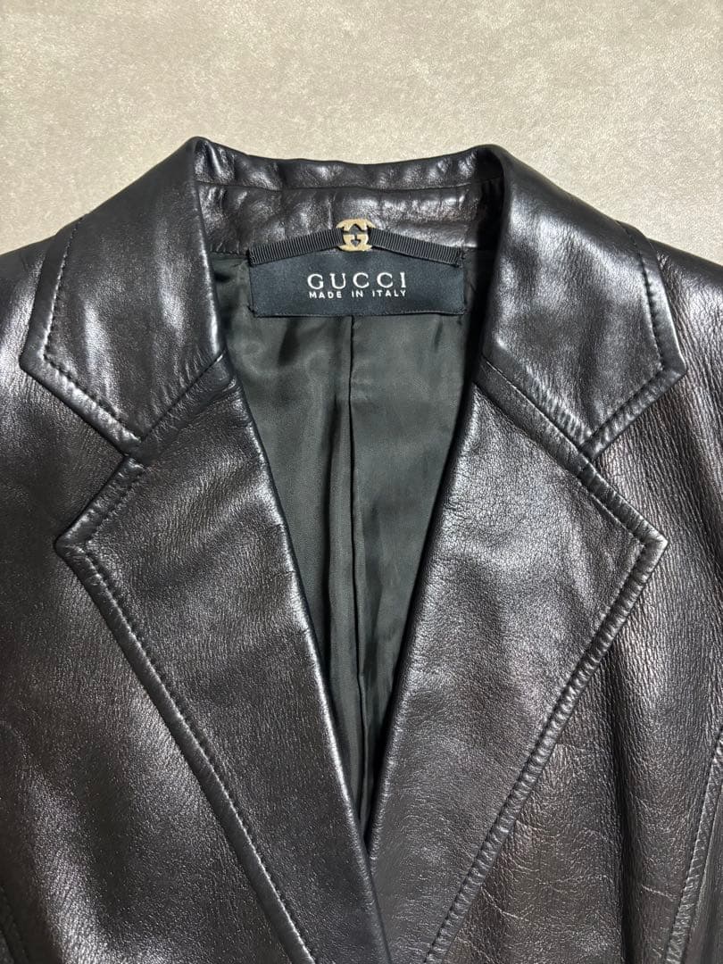 GUCCI ブラック レザージャケット