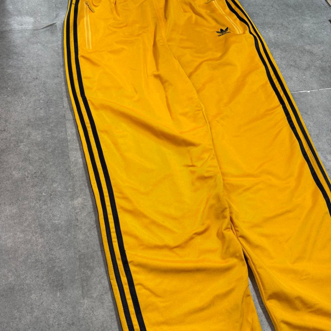 00s Adidas トラックパンツ イエロー×ブラック　トレフォイル 希少 L