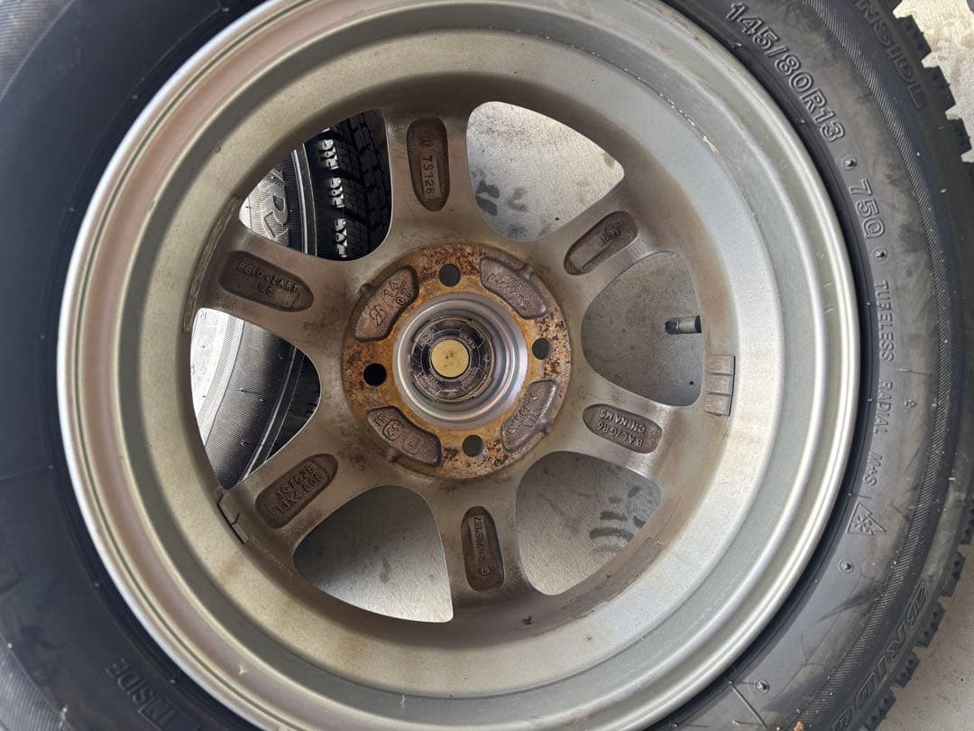 バリ溝早い者勝ち　必ず同時購入　145/80R13 アルミホイールセット　②