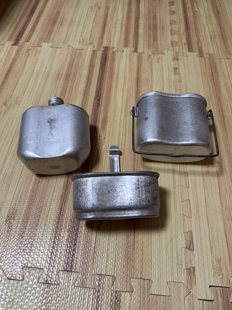 旧ソ連軍、空挺部隊用水筒＆メスキットセット、カバー付き実物、未使用品