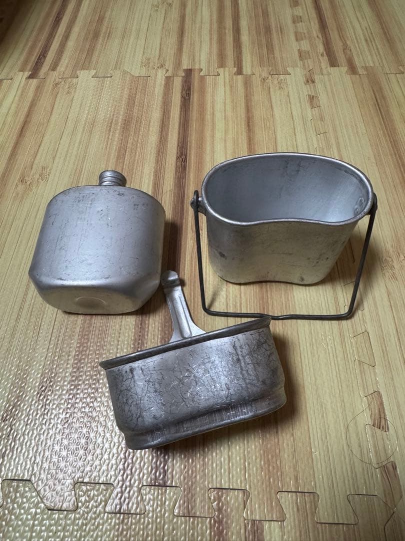 旧ソ連軍、空挺部隊用水筒＆メスキットセット、カバー付き実物、未使用品
