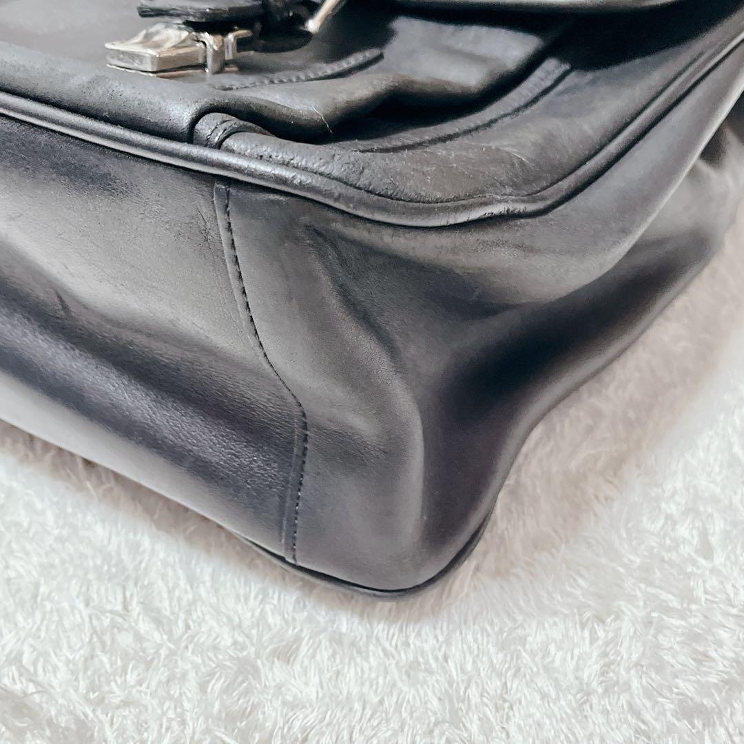 【COACH コーチ】メッセンジャーバッグ ショルダーバッグ レザー 黒 良品