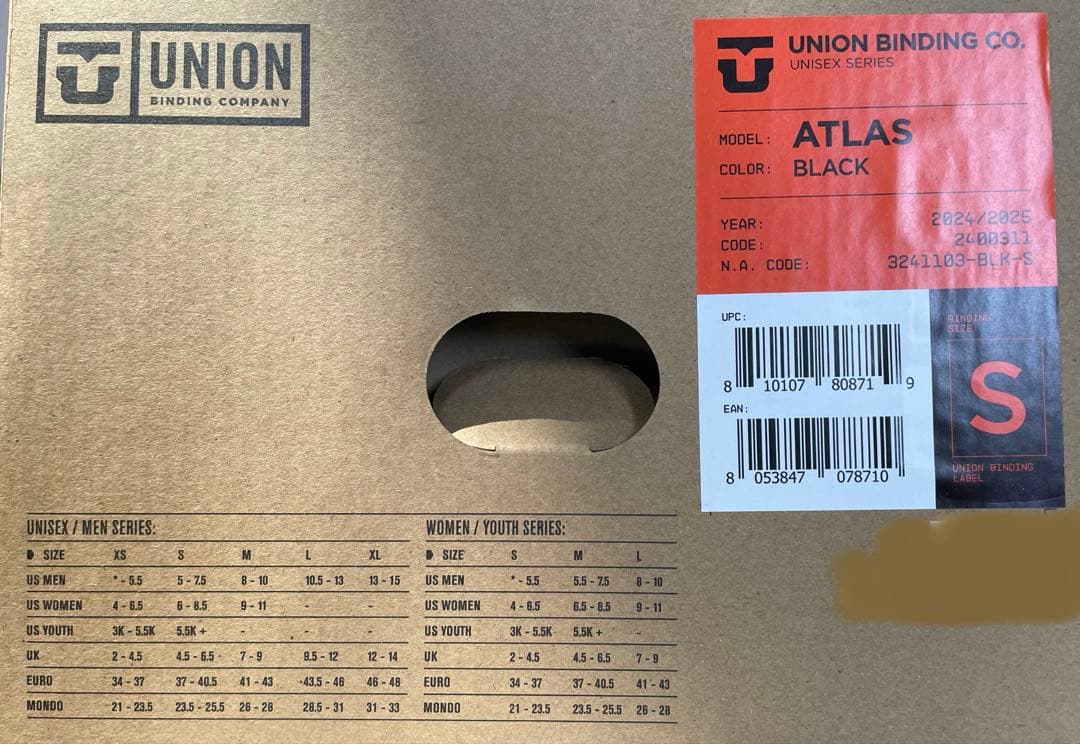 24-25◆新品Union ユニオン/Atlasアトラス〈S〉