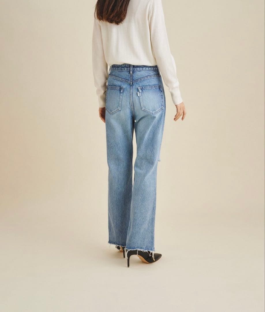 美品 23ss グレースコンチネンタル　クラッシュデニムパンツ　36