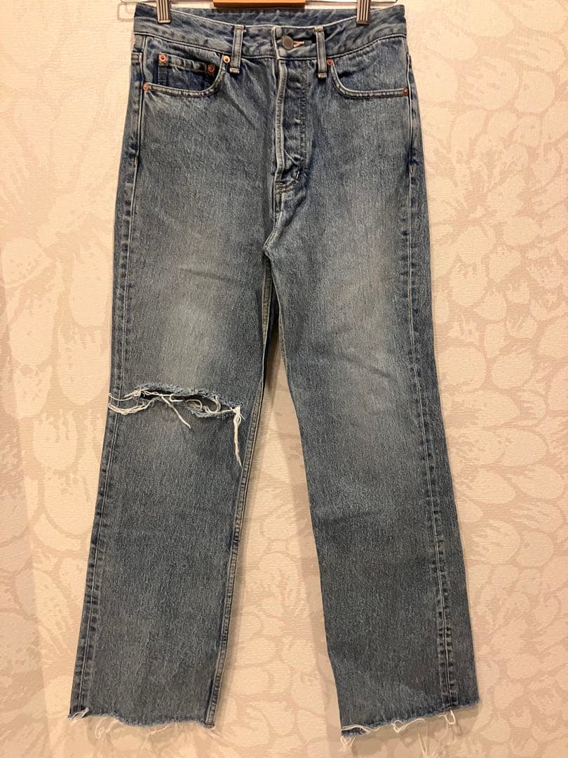 美品 23ss グレースコンチネンタル　クラッシュデニムパンツ　36
