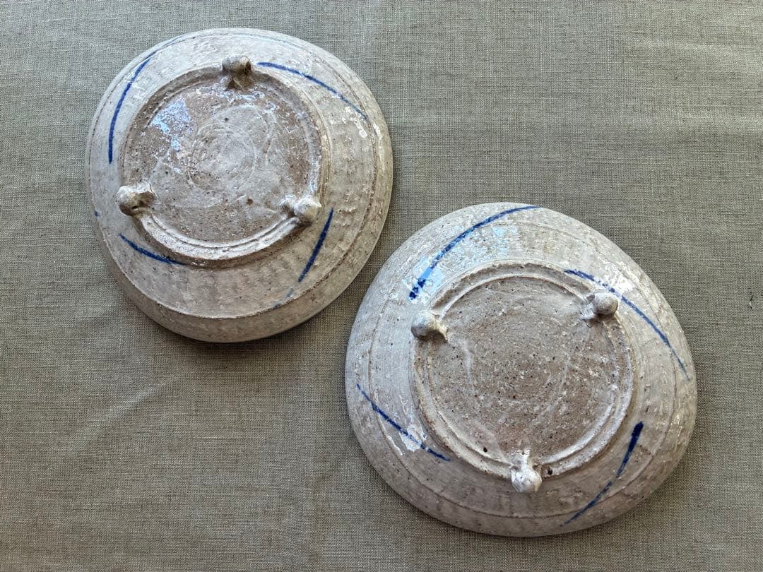 やちむん　大嶺工房（大嶺實清） 染付7寸足付　すみれ柄