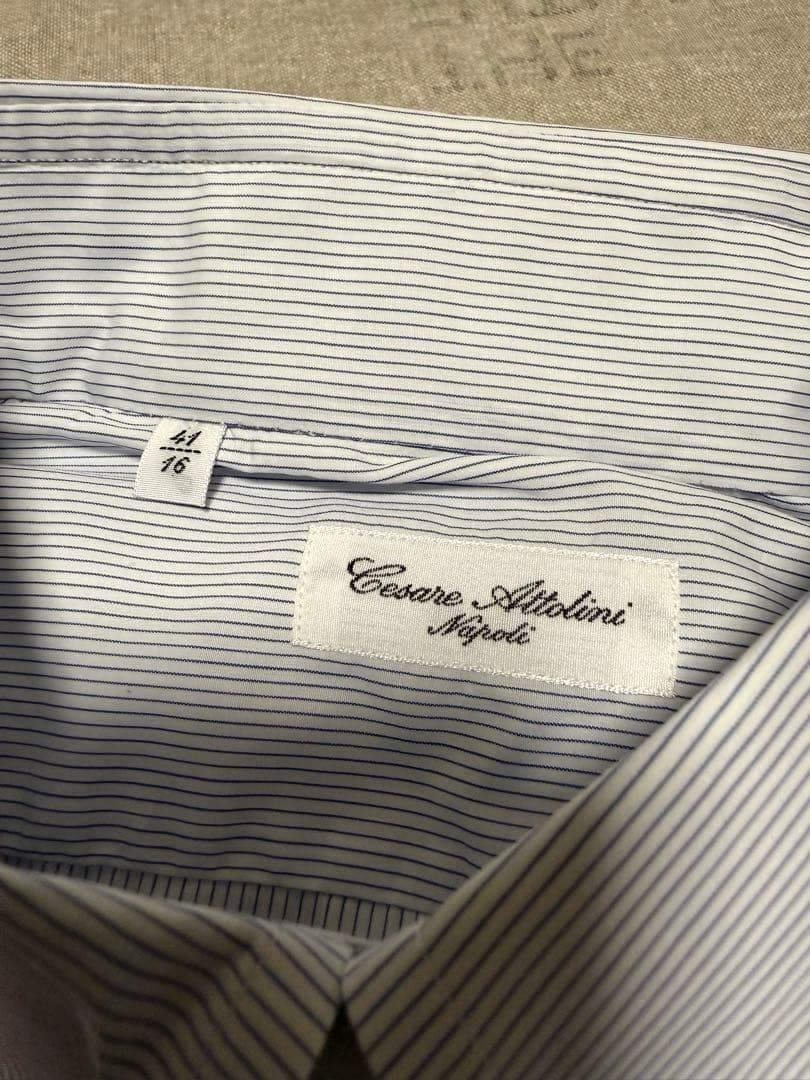 【新品】Cesare Attolini／B.Dストライプ／ブルー／ホワイト