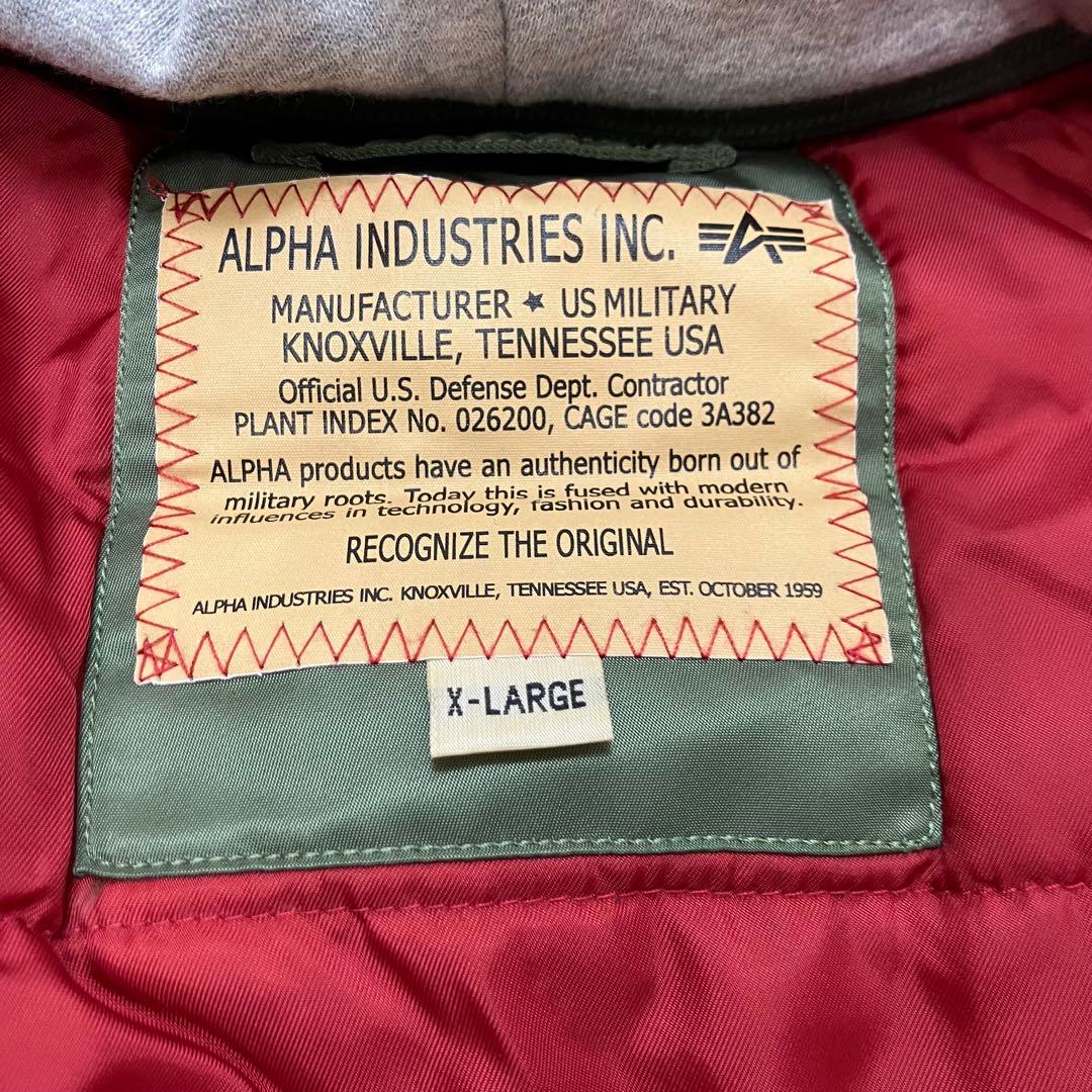 未使用級✨アルファインダストリーズ XL フード・ワッペン 2way MA-1