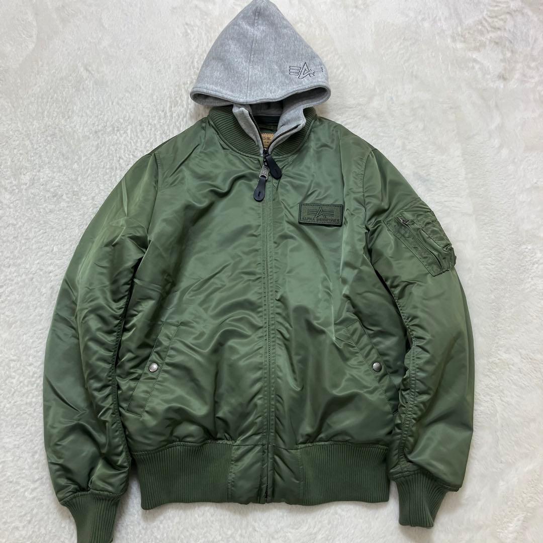 未使用級✨アルファインダストリーズ XL フード・ワッペン 2way MA-1