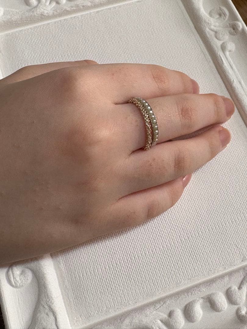 k10WG ミルウチ 淡水パール リング