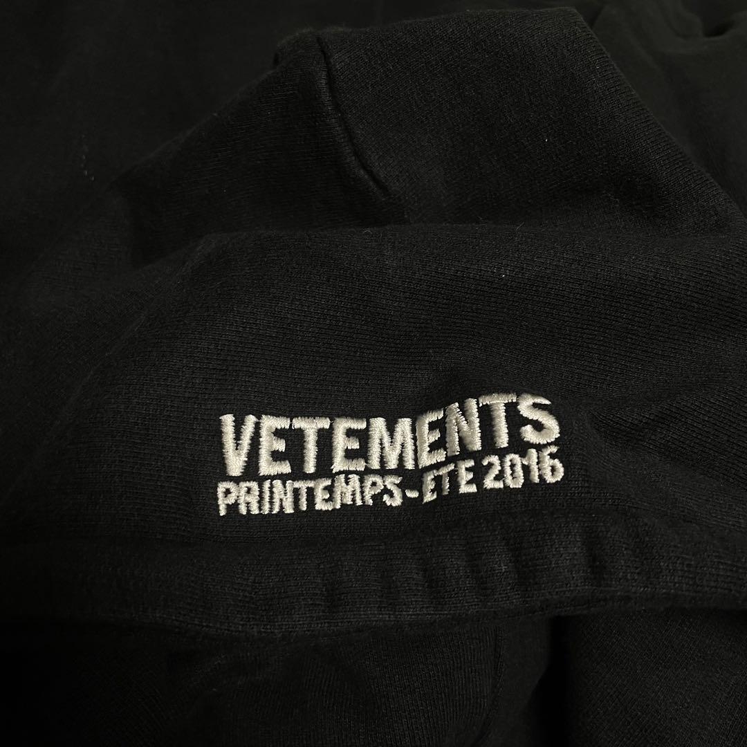 vetements ヴェトモン パーカー 16SS ロゴ 黒 S