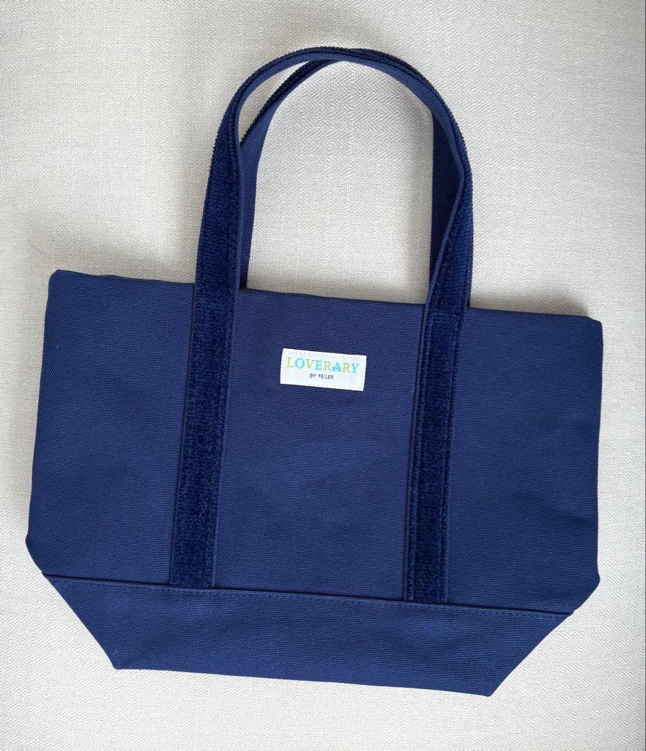 ラブラリーバイフェイラー オールドテディワッペントートバッグ ネイビー 小 紺色