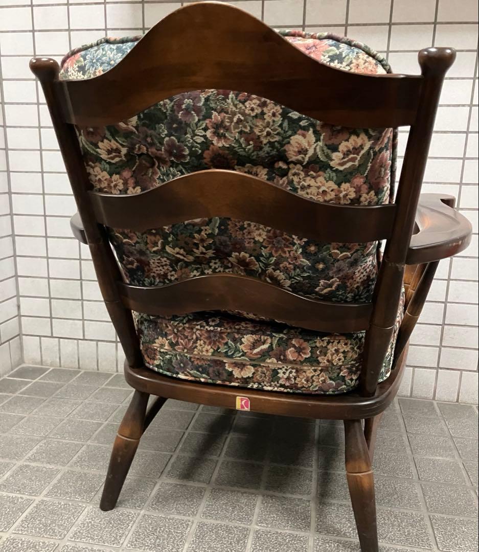 ヴィンテージ 飛騨家具 飛騨産業 乗鞍 リビングチェア 両肘付き キツツキ　単品