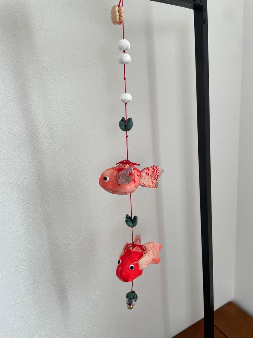 手作り品　吊るしびな　台付　金魚おまけあり