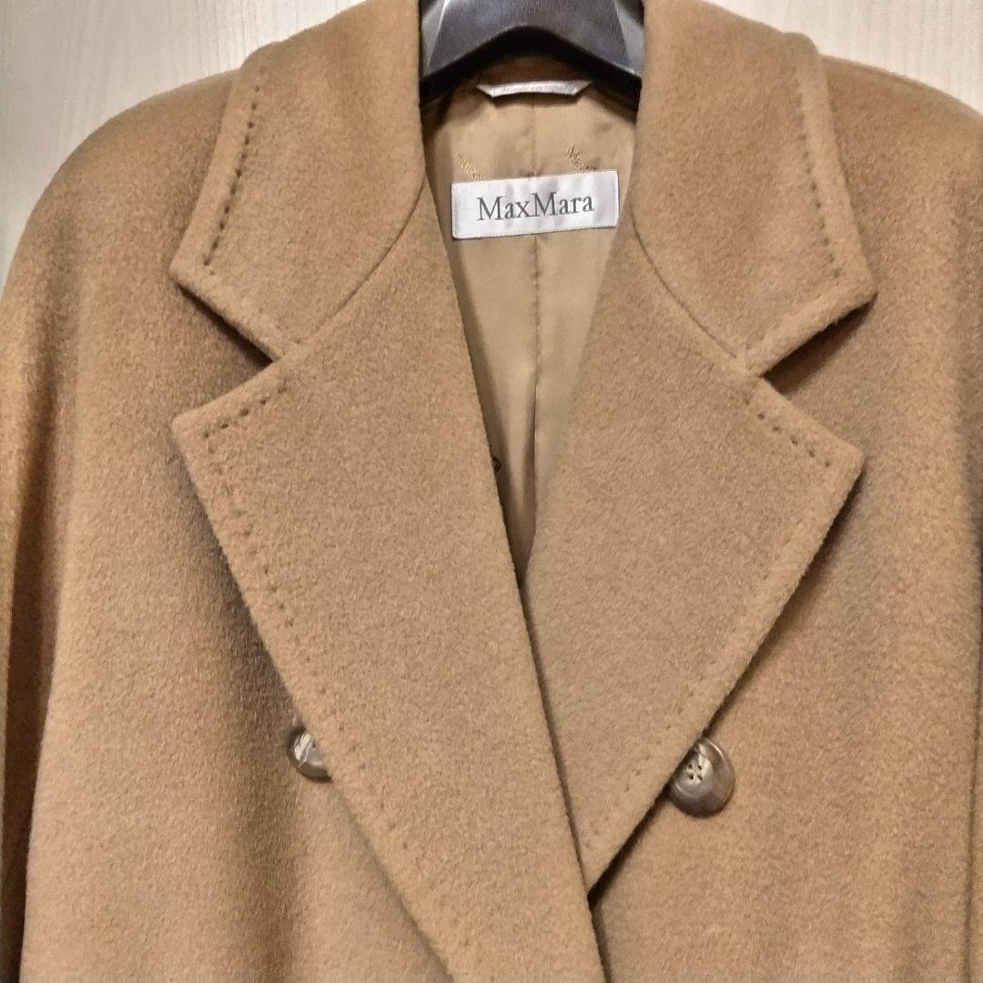 MaxMara ベージュ ダブルブレスト ロングコート　白タグ　JI40