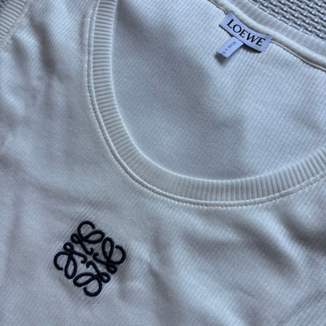 【正規品】LOEWE ロエベ リブ編みタンクトップ S ホワイト　新品未使用