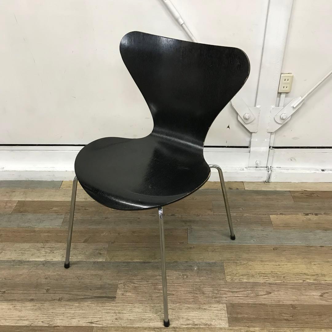 【訳あり・傷多数】 FRITZ HANSEN　セブンチェア　ブラック系 ①
