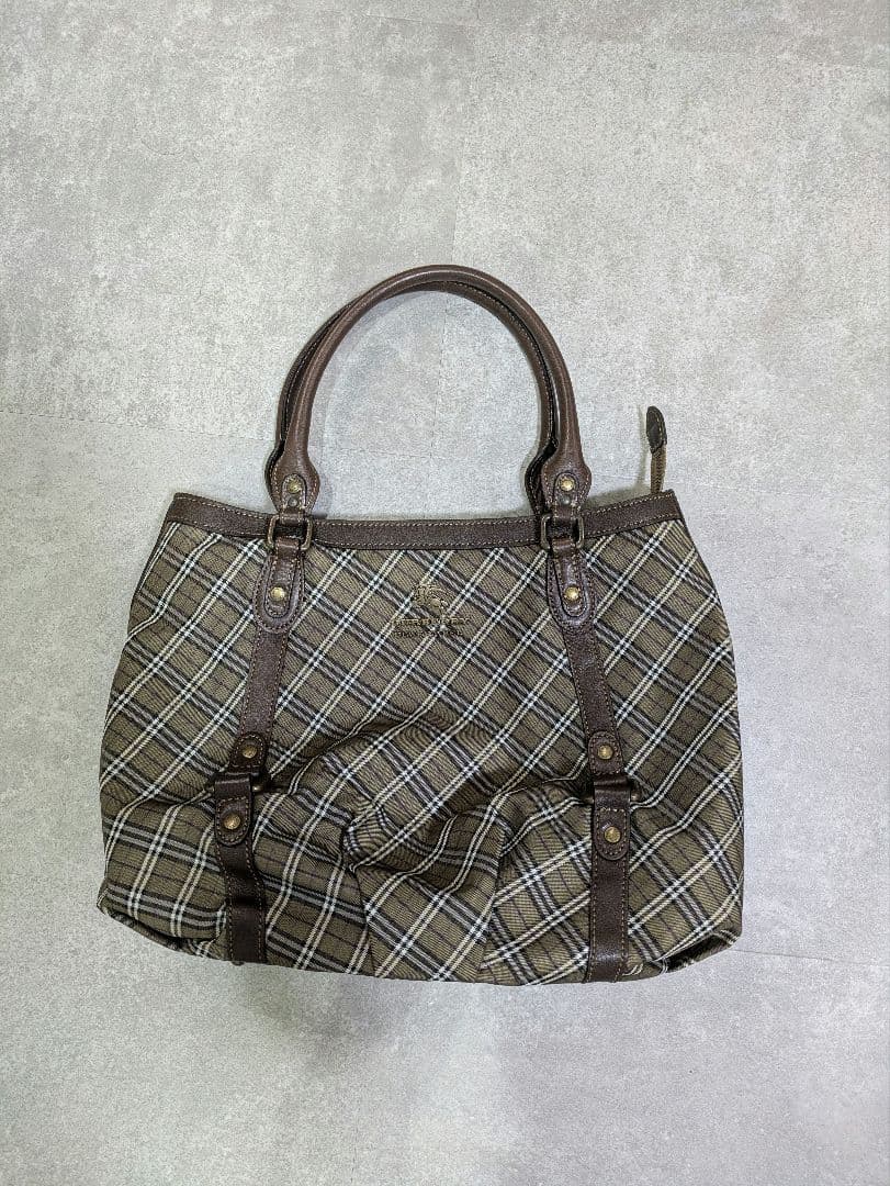 バーバリーブルーレーベル トートバッグ ノバチェック キャンバス