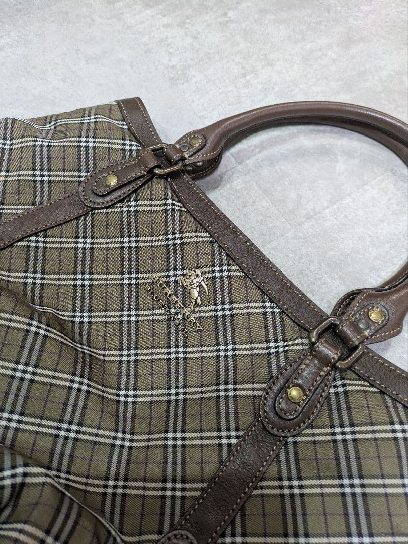 バーバリーブルーレーベル トートバッグ ノバチェック キャンバス