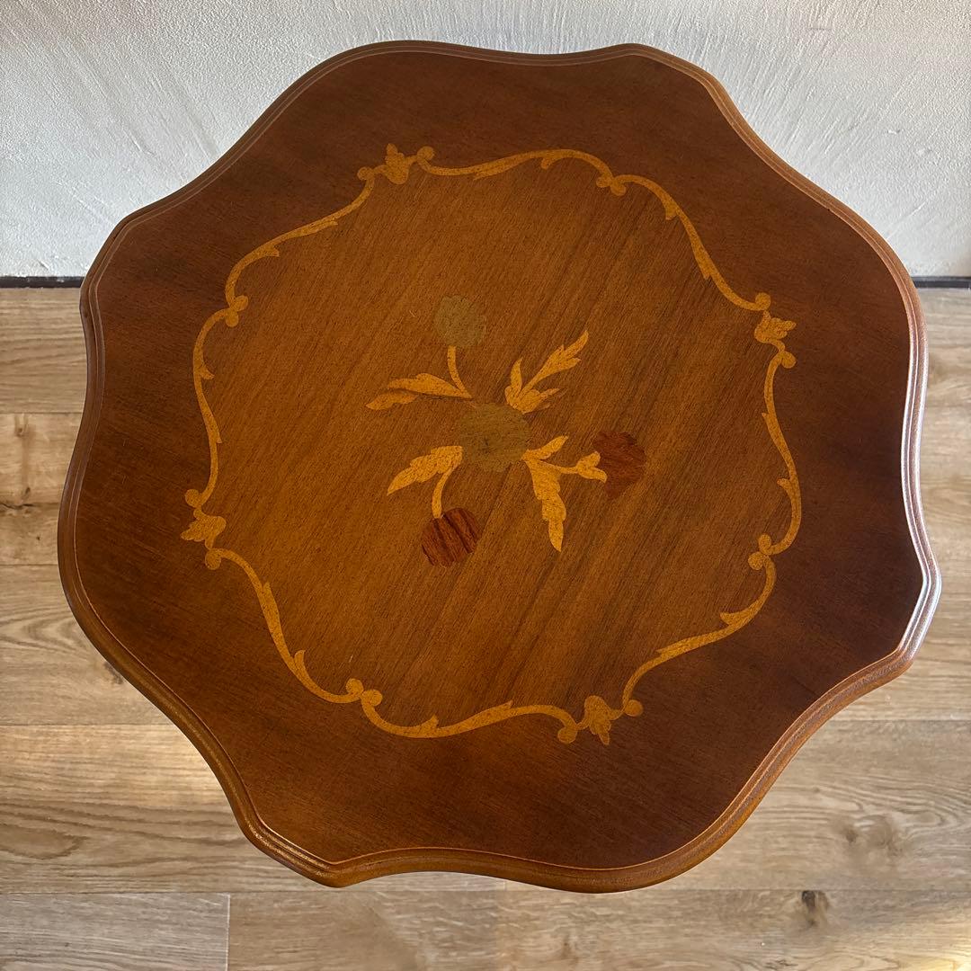 イタリア製　象嵌　コーヒーテーブル　花台　アンティーク　カフェテーブル