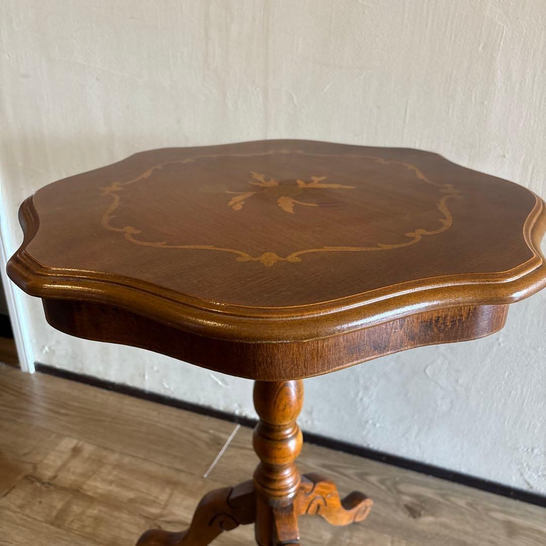 イタリア製　象嵌　コーヒーテーブル　花台　アンティーク　カフェテーブル