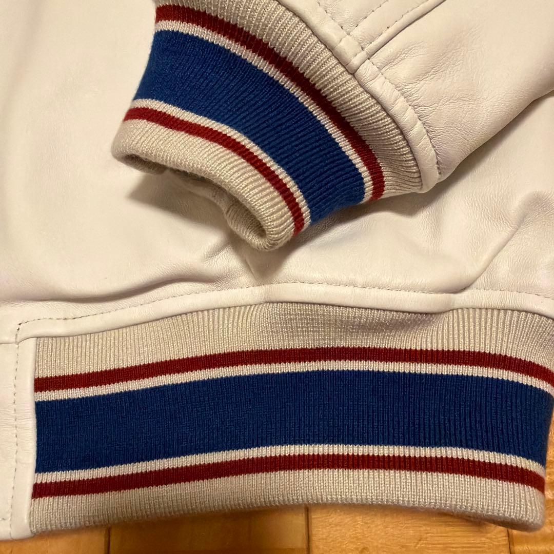 AVIREX x NBA 初コラボ　ホワイト レザージャケット Lサイズ