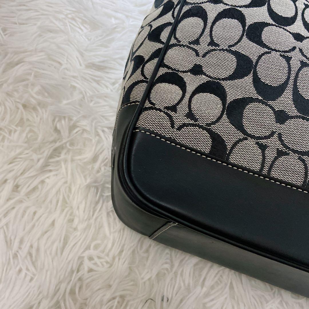 美品⭐️コーチ トートバッグ　シグネチャー　レザー　キャンバス　肩掛け　A4サイズ