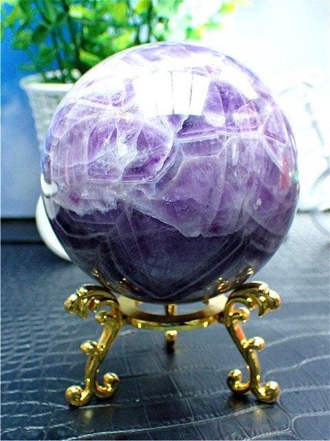 天然～愛の守護石～夢幻紫水晶アメジスト丸玉B89G1/179G03A