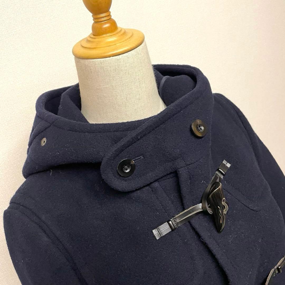 なん 様　MACPHEE ウールネイビーメルトンロングダッフルコート34