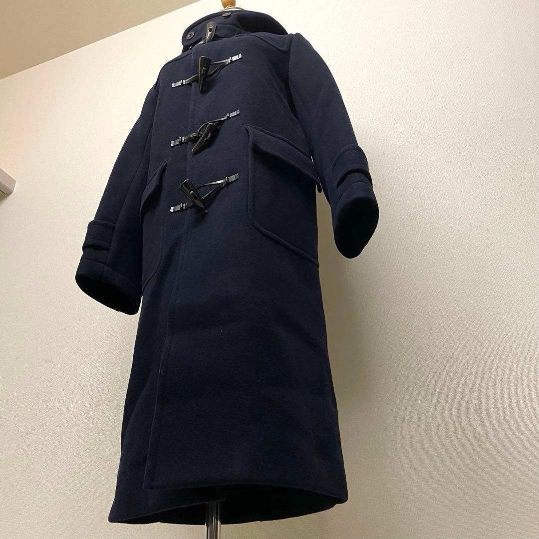 なん 様　MACPHEE ウールネイビーメルトンロングダッフルコート34