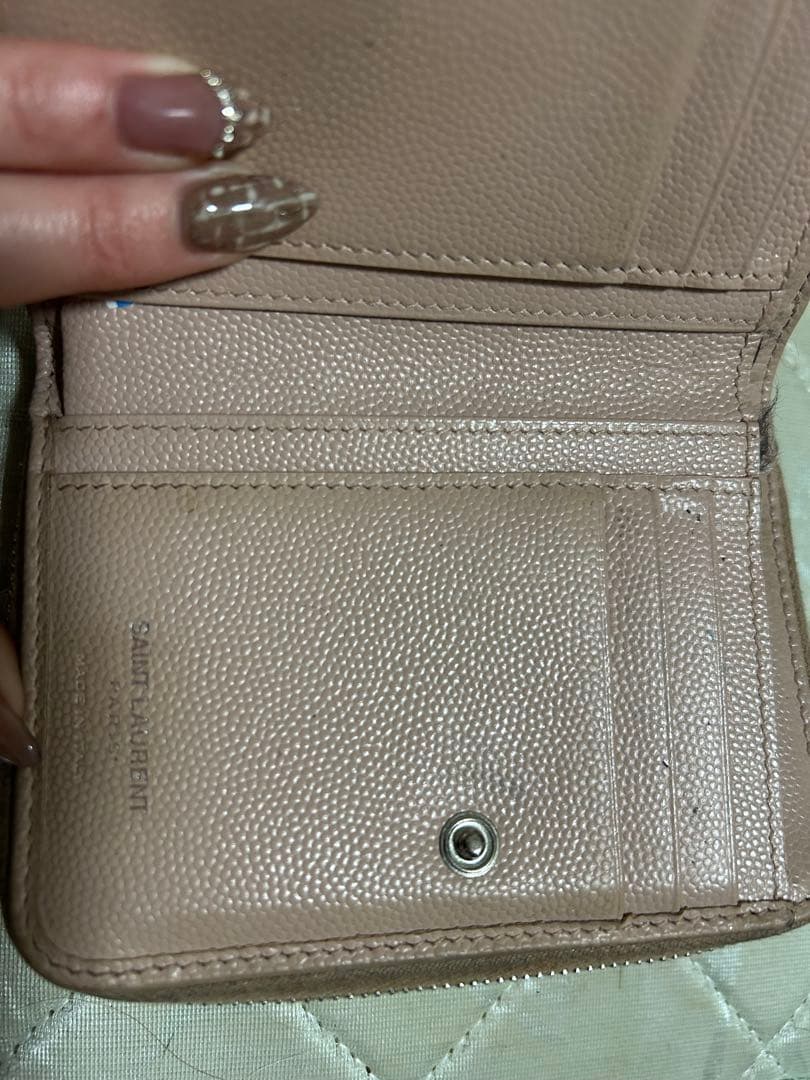 Saint Laurent 二つ折り財布 ピンク