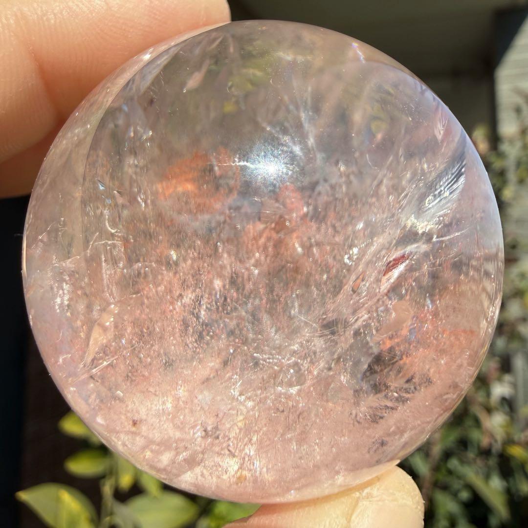 高品質　濃いピンク　ピンクアゼツライト　スフィア　台座付き　ピンククォーツ①